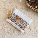 インド刺繍✕ヌビ　ミニポーチ　ベージュ a