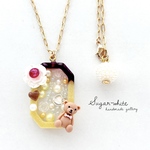 🍮 pudding shaker necklace ✵ プリンフレームとくまのシェイカー ネックレス  ・ ペンダント