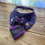 犬・猫の首輪　29～32　cocoちゃんネクタイチョーカーNew　ハロウィン・パープル系・ゴシック・蝙蝠