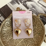 Flower×Heart / お花とハートのピアス or イヤリング