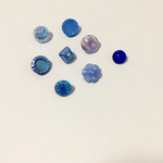 F075 ヴィンテージ ガラスボタン 10-14mm×8個 