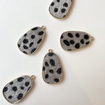 【4pcs gray】アニマル柄楕円チャーム
