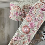 [実物のお色味と違う場合があります] インド刺繍リボン　花　インド刺繍　スパンコール　刺繍リボン　リボン　りぼん　※10月8日よりゆうパケットにて発送