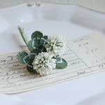 sale25%off 布花  白詰草ブローチ　940
