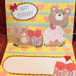 くまさんとりすさん 飛び出すバースデーカード ポップアップカード