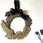 【早割り】刺繍クリスマスリースゴールド