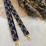★new★インド刺繍リボンのショルダーストラップ(ネイビー)