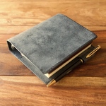  【M様オーダー品】　M5 M6 システム手帳 Black / Moldavite【Square】