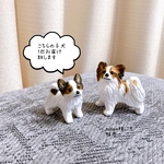 パピヨン　犬　子犬　フィギュア　置物　オブジェ　粘土