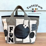 tuttifun＊グレーの帆布のFUNバッグ