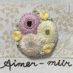 刺繍ブローチorヘアゴム✳︎ガーベラのフラワーボックス