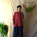 【SALE】ジオメ袖ふかふかカットソー●レッド