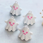 4個 　ホワイト　 ハロウィンゴースト　パーツ    チャーム　