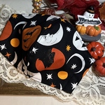 【😈ハロウィン🎃】2023年・月夜のオオカミ(柄物⑥-125）薄手の生地　幼児(2歳くらい)〜LLサイズ　裏地・サイズ選択可　綿100％　　※希望で抗菌不織布縫込み可　快適マスク 