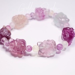 ✨カラフル✨フローライト　九尾キツネ　3　蛍石　ブレスレット　天然石