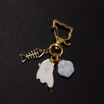 ハロウィン 魔除け 肉球マース(塩)お守りキーホルダー オバケ猫