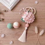 七五三や卒業式に！マムと梅花の髪飾り　サーモンピンクM