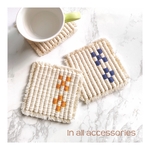 ◆選べるカラー 2枚セット◆ミンサー コースター ◆ マクラメ