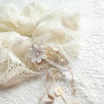 ドット柄レース＊シュシュ*。・ﾟ・＊