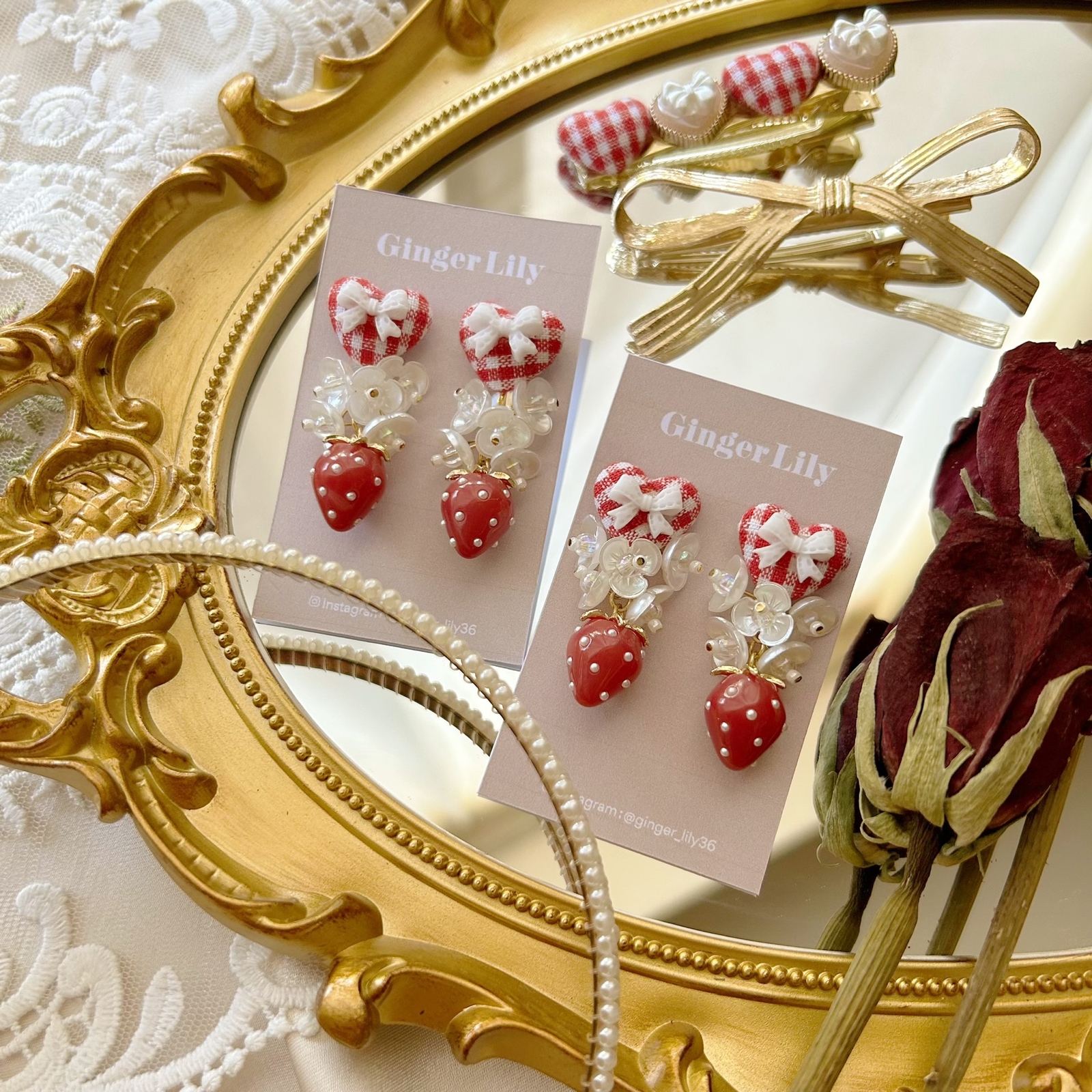 【美品】Lily jewelry ハンドメイド イヤリング Calla Lily Earrings | iichi 日々の暮らしを心地よくする