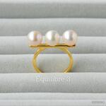 【限定品】天然パールの３連リング　Équilibre 3  gold　RH009G