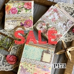 ★SALE★【P173 コラージュ素材】海外紙モノ　デザインペーパー　花　日記　手帳　ジャンクジャーナル　バレット