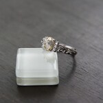 イエローベリル　サイドCZラインフィリグリーリング　SILVER925　