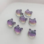 ＊10個＊ デコ ガラスカボション 貼り付けパーツ クマ 7.5x8mm インディゴ シャカシャカレジンやネイルアート、その他デコに et126