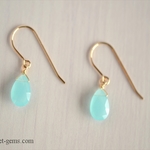 14kgf シーブルーカルセドニー  ピアス/イヤリング