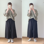 受注制作☆フリーサイズ♪大人格好いい☆ガウチョパンツ☆ワイドパンツ☆綿麻ワッシャー♪カラー選べます☆コットンリネン☆オーダー☆