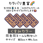 4枚セット＊くすみカラー＊四角のシンプルお名前ワッペン＊中