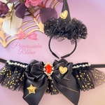 ペット用カチューシャ&チョーカーセット💖黒の魔法使い⑥🧙‍♀️ ハロウィン🎃
