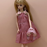 リカちゃん服・バック・ピアス3点セット　ブライス服　リカちゃんワンピース