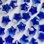 【6個】星型ガラスビーズ　ロイヤルブルー