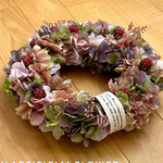ラズベリーとパープル紫陽花のリース