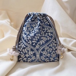 インド刺繍リボンのポーチ-ému-エミュ