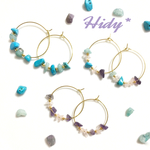 Hidy* コロコロ天然石のフープピアス★*。