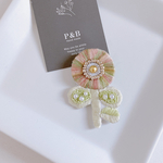 gradationFlower 丸花 ビーズ刺繍ブローチ