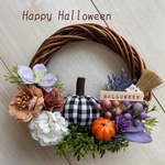 暖かな秋かぼちゃリース（ブラック）ハロウィンリース