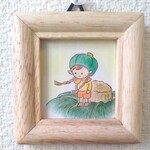 イラストミニ額(かぼちゃの女の子)原画