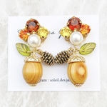 再販×4 どんぐり 松ぼっくり ピアス イヤリング