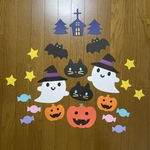壁面飾り【ハロウィン③】おばけ　クロネコ　画用紙