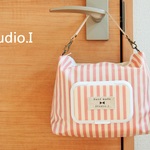 『ayakoto412さまオーダー品』【Studio.I】大人カワイイ♪オリジナルおむつポーチ＊ベビー用品もオシャレに可愛く＊ピンクストライプ