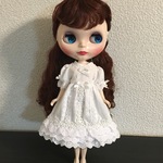 22センチドール フリルワンピース フラワー ホワイト