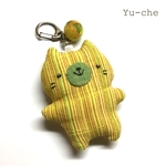 会津木綿のねこキーホルダー