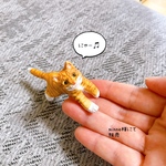 猫　茶トラ　ミニチュア　オブジェ　フィギュア　置物