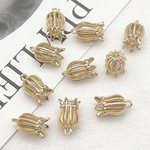 ８４) 4個/15mm×9mm/フラワーコネクター/gold