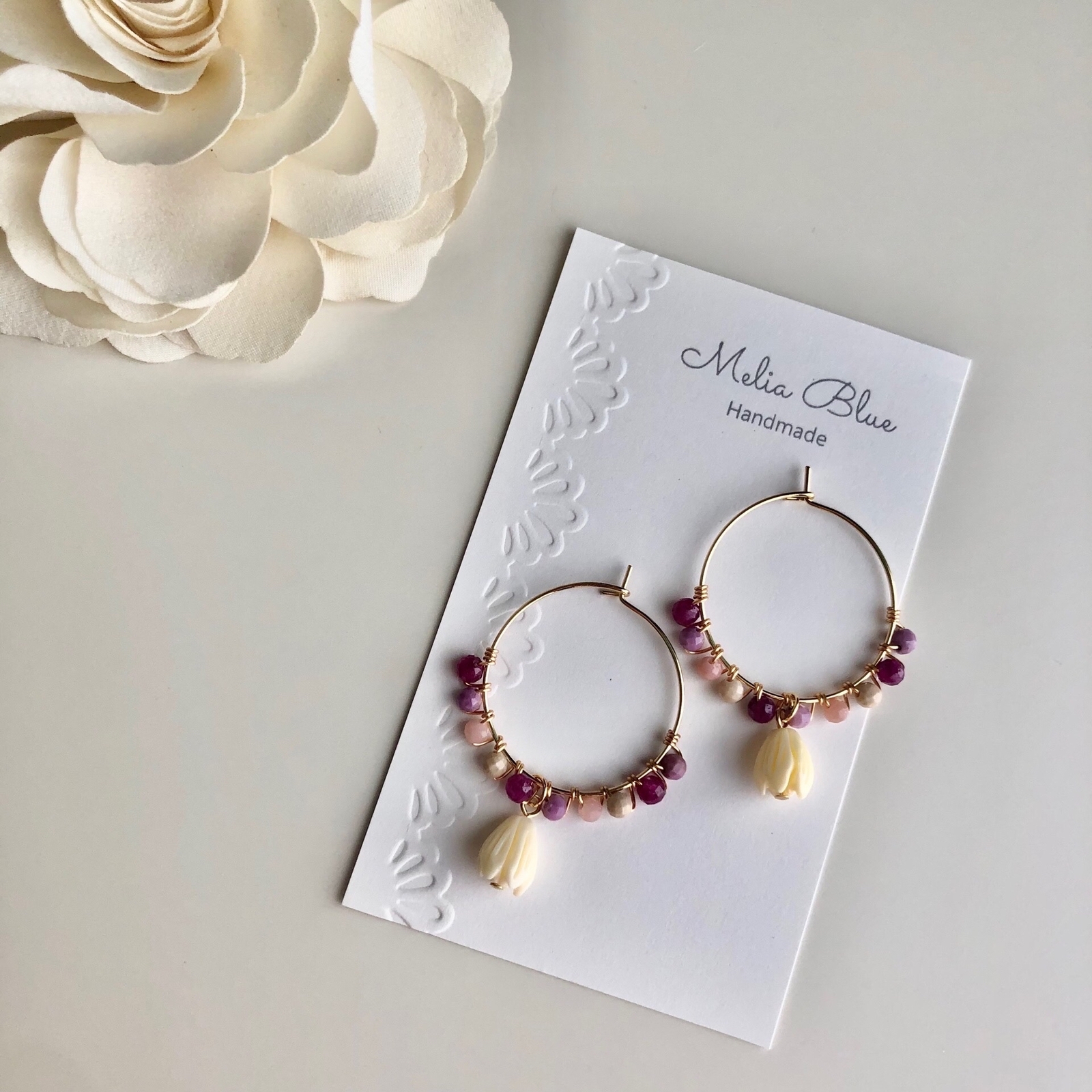 ハンドメイドピアス ピカケ～パープルピンク・一点物～ ハンドメイドピアス ピカケ～パープルピンク・一点物～ ピカケ