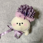 犬 くすみ パープル ダリア 花冠 ♡ 猫 ペット カチューシャ ヘッドドレス リボン 帽子 かぶりもの 被り物 誕生日 うちの子記念日 花 冠 バースデー