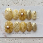 【サイズ　オーダー品】yellow mimosaニュアンスネイルチップ